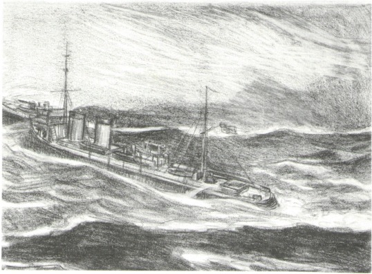 Canadian Destroyer at Sea