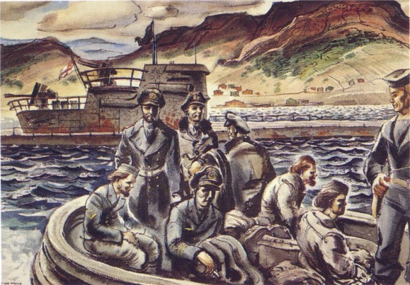 German Prisoners Leaving Boats
